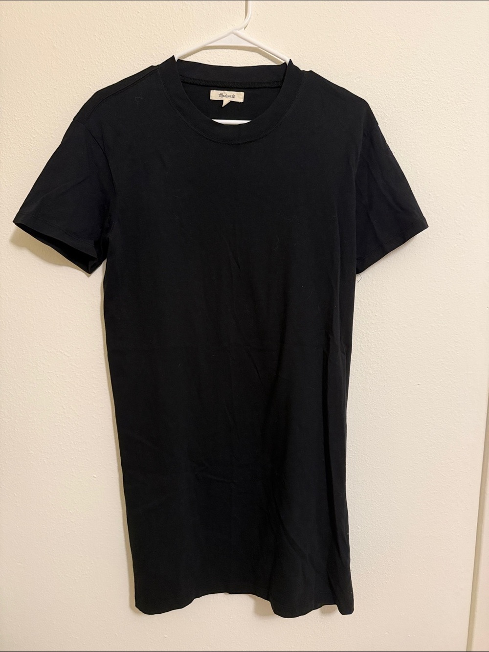 Madewell Black Crewneck T-Shirt Dress